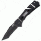 SOG Trident Elite Folding Knife, 3.7in, Black Handle, Black Tanto Plain w/Clip, Box, SOGTF104-BX