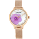 Sophie And Freda Raleigh Mother-Of-Pearl Bracelet Watch w/Swarovski Crystals, Pink, One Size, SAFSF5705