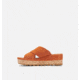 Sorel Cameron Flatform Mule Wedge Sandals Suede - Womens, Desert Sun/Gum 17, 7 US, 1999171-806-7