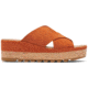 Sorel Cameron Flatform Mule Wedge Sandals Suede - Womens, Desert Sun/Gum 17, 7 US, 1999171-806-7