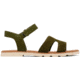 Sorel Ella III Ankle Strap - Womens, Utility Green/Honey White, 5, 2076821-355-5