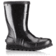 Sorel Joan Rain Short Gloss Rubber Boot, Womens, Black/Sea Salt, 5 US, 1757541010-5