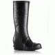 Sorel Joan Rain Wedge Tall Rubber Boot - Women's-Black/Sea Salt-Medium-6.5