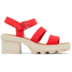 Sorel Joanie Heel Ankle Strap Sandals - Womens, Red Glo/Honey White, 9, 2069761-617-9