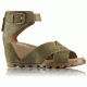 Sorel Joanie Sandal II Leather, Womens, Olive Drab, 8 US, 1787341389-8