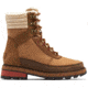 Sorel Lennox Lace Cozy STKD Waterproof Boot - Women's, Velvet Tan, Warp Red, 9.5, 2009271-242-9.5