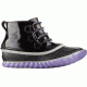Sorel Out 'N About Lace Patent Leather Casual Boot - Youth-Black/Paisley Purple-1 Youth