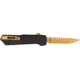 Southern Grind Arachnid Automatic Folding Knife, 3.2 in, S35VN Steel, Drop Point Plain Blade, Bronze, Black 7075-T6 Aluminum Handle, SG12031020
