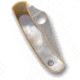 Spyderco Bug Folding Knife, 1.26in, 12C27, Wharncliffe Blade, Nickel/Abalone, Silver Handle, C133AP