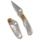 Spyderco Bug Folding Knife, 1.26in, 12C27, Wharncliffe Blade, Nickel/Abalone, Silver Handle, C133AP