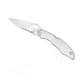 Byrd by Spyderco Cara Cara 2 Folding Knife, 95 mm, Stainless Steel Partially Serrated Blade, Stainless Steel Handle, BY03PS2