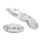 Spyderco Cricket Folding Knife, 1.9in, VG-10, Serrated Drop Point Blade, Stainless Steel, Silver Handle, C29S