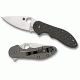 Spyderco Domino Carbon Fiber/Titanium Folding Knife w/ CTS-XHP Plain Edge Blade C172CFP