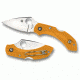 Spyderco Dragonfly 2 Lightweight Folding Knife, 2.313in, VG-10, Plain Leaf Blade, Orange FRN Handle, C28POR2
