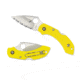 Open Box, Dealer Demo, Spyderco Salt Dragonfly2 Folding Knife, 2.25in, H-2 Steel, Serrated Blade, Leaf Blade, FRN Yellow Handle, C28SYL2-DMO