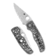 Spyderco Edgerati Folding Knife, 3.57in, CPM S30V, Satin, Clip Point, Aluminum, Silver Handle, 716104017959