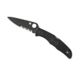 Spyderco Endura 4 Lightweight Folding Knife, 3.8in, VG-10, Partially Serrated Drop Point Blade, Black Blade, Black FRN Handle, C10PSBBK