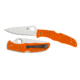 Spyderco Endura 4 Lightweight Folding Knife, 3.8in, VG-10, Drop Point, Flat Ground FE Silver Blade, FRN Orange Handle C10FPOR