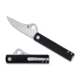 Spyderco Essenza Folding Knife, 3.19in, N690Co, Modified Clip Blade, Satin, Aluminum, Black Handle, 716104000692