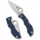 Spyderco Ladybug 3 Lightweight Folding Knife, 1.93in, CPM SPY27, Leaf Blade, Satin Finish, Silver, FRN Blue Handle, LPCBL3