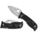 Spyderco Lil' Temperance 3 Lightweight Folding Knives by Sal Glesser, 2.92in, VG-10 Steel, Plain Blade, Black FRN Handle, C69PBK3