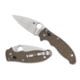 Spyderco Manix 2 Folding Knife, 3.37in, CPM CRU-WEAR, Leaf Blade, Canvas Micarta, Brown Handle, SPY-C101MPCW2