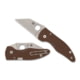Spyderco MicroJimbo Folding Knives, 2.45in, CPM 15V, G-10, Satin, Brown, 716104018116