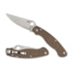 Spyderco Military 2 Folding Knife by Sal Glesser, 4in, CPM CRU-WEAR Tool Steel, Clip Point Blade, Canvas Micarta, Brown Handle, C36MPCW2