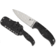 Spyderco Enuff 2 Fixed Blade Knife by Sal Glesser, 3.93in, VG-10 Steel, Leaf Blade, Plain Blade, Black FRN Handle, FB31PBK2