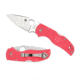 Spyderco Native 5 Lightweight Folding Knife, 2.95in, CPM S30V, Drop Point, Plain Edge, FRN Pink Handle, C41PPN5