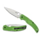 Spyderco Native Chief Salt Lightweight Folding Knife, 4.02in, LC200N, Leaf Blade, FRN Green/Silver Handle, C244SGR