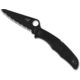 Spyderco Pacific Salt 2 Folding Knife, 3.78in, H-1, FRN, Serrated, Black, C91SBBK2