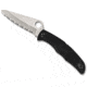 Spyderco Pacific Salt 2 Folding Knife, 3.78in, H-1, FRN, Serrated, Black/Silver, C91SBK2