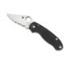 Spyderco Para 3 Folding Knife, 2.95in, CPM S45VN, Satin Finish, Clip Point Blade, Combo Blade, G-10, Black Handle, C223GPS