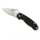 Spyderco Para 3 Folding Knife, 2.95in, CPM S45VN, Satin Finish, Clip Point Serrated Blade, G-10, Black Handle, C223GS