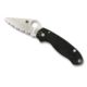 Spyderco Para 3 Folding Knife, 2.95in, CPM S45VN, Satin Finish, Clip Point Serrated Blade, G-10, Black Handle, C223GS