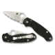 Spyderco Para 3 Folding Knife, 2.95in, CPM S45VN, Satin Finish, Clip Point Serrated Blade, G-10, Black Handle, C223GS