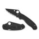 Spyderco Para 3 Lightweight Folding Knife, 2.93in, CTS BD1N, Serrated DLC Blade, Black FRN Handle, C223SBBK