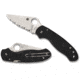 Spyderco Para 3 Lightweight Folding Knife, Serrated Blade, Black, C223SBK
