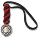 Spyderco Pewter Flat Bead w/Lanyard, Red and Black, BEAD5LY
