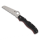 Spyderco Rescue 3 Lightweight Thin Red Line Folding Knife, 3.57in, VG-10 Serrated Sheepsfoot Blade, Black FRN Handle, C14FSBKRD3