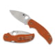 Spyderco Lightweight Sage 5 Folding Knife, 3in, CPM Rex 121, Leaf Blade, Plainedge, FRN Burnt Orange Handle, C123BORP