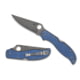 Spyderco Stretch 2 XL Folding Knife, 3.99in, VG-10/Damascus, Drop Point, Nishijin Glass Fiber, Blue Handle, C258GFBLP