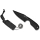 Spyderco Subway Bowie Fixed Blade Knife, 2.80in, LC200N, Black Ceramic Plain Bowie Blade, FRN Black Handle, FB48PBBK