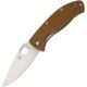 Spyderco Tenacious Folding Knife, 3.375in, 8Cr13MoV Steel, Clip Point Blade, Plain, Standard Edge, Satin, G10 Brown Handle, C122GPBN