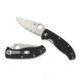 Spyderco Tenacious Folding Knife, 3.39 in, Silver Partially Serrated Blade, Black G-10 Handle, C122GPS