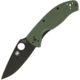 Spyderco Tenacious Folding Knife, 3.39in, 8Cr13MoV Steel, Clip Point Blade, Plain Edge Black Finish, G10 Green Handle, C122GPBGR