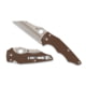Spyderco YoJumbo Folding Knives, 3.98in, CPM 15V, G-10, Satin, Brown, 716104018178