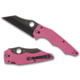 Spyderco YoJumbo Folding Knives, 3.98in, CPM S30V, G-10, Black DLC, Pink, 716104018543