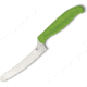Spyderco Z-Cut Kitchen Knife, 4.25 satin finish CTS-BD1 stainless blunt tip bla, Green polypropylene handle, K13PGN